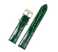 LQXHZ Uhrenarmband Aus Weichem Rindsleder Mit Bambusmuster, 16 Mm, 18 Mm, 20 Mm, 22 Mm, For Herren Und Damen, Faltschließe, Grün, Wasserdicht(B golden pin,16mm)