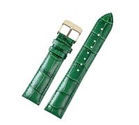 LQXHZ Uhrenarmband Aus Weichem Rindsleder Mit Bambusmuster, 16 Mm, 18 Mm, 20 Mm, 22 Mm, For Herren Und Damen, Faltschließe, Grün, Wasserdicht(A golden pin,18mm)