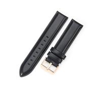 LQXHZ Uhrenarmband Damen Hochwertiges Echtlederarmband 12/13mm 14mm 17mm 18mm 19mm 20mm 22mm Herren(Black-RoseGold,20mm)