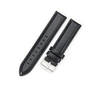 LQXHZ Uhrenarmband Damen Hochwertiges Echtlederarmband 12/13mm 14mm 17mm 18mm 19mm 20mm 22mm Herren(Black-Silver,20mm)