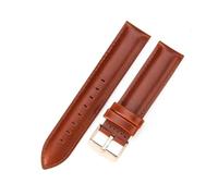 LQXHZ Uhrenarmband Damen Hochwertiges Echtlederarmband 12/13mm 14mm 17mm 18mm 19mm 20mm 22mm Herren(Red Brown-RoseGold,22mm)