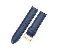 LQXHZ Uhrenarmband Damen Hochwertiges Echtlederarmband 12/13mm 14mm 17mm 18mm 19mm 20mm 22mm Herren(Blue-Gold,20mm)