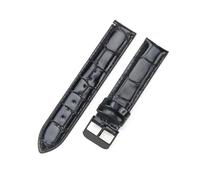 LQXHZ Uhrenarmband Damen Hochwertiges Echtlederarmband 12/13mm 14mm 17mm 18mm 19mm 20mm 22mm Herren(Crocodile-Black-BK,18mm)