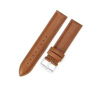 LQXHZ Uhrenarmband Damen Hochwertiges Echtlederarmband 12/13mm 14mm 17mm 18mm 19mm 20mm 22mm Herren(Brown-Silver,17mm)