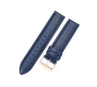 LQXHZ Uhrenarmband Damen Hochwertiges Echtlederarmband 12/13mm 14mm 17mm 18mm 19mm 20mm 22mm Herren(Blue-RoseGold,20mm)