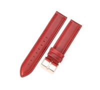 LQXHZ Uhrenarmband Damen Hochwertiges Echtlederarmband 12/13mm 14mm 17mm 18mm 19mm 20mm 22mm Herren(Red-RoseGold,19mm)