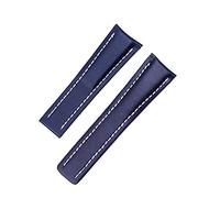 LQXHZ Uhrenarmband Kompatibel Mit Breitling Echtleder Herren Uhrenarmband Uhrenarmband(Blue Band,24mm With LOGO)