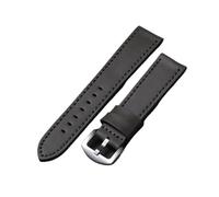 LQXHZ Vintage Leder Uhrenarmband 18mm 20mm 22mm 24mm Universal Armband Business Schwarz Braun Grau Uhrenarmband Gürtel Zubehör(Grey,22mm)