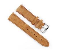 LQXHZ Weiche Wildleder Uhrenarmband 18mm 19mm 20mm 22mm 24mm Blaue Uhren Riemen Edelstahl Schnalle Watch Zubehör(Tan,18mm)