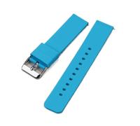 LQXHZ Weiches Silikon-Uhrenarmband 10/12/14/15/16/18/20 mm 21 mm 22 mm 24 mm Schnellverschlussband Universal-Armbänder Gürtel(Light Blue,18mm)