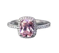 LRGKMCWTOB Band-Opalring, 925er-Sterlingsilber, Modeschmuck, 100 % natürlicher AAA-Diamant, CZ, 3 Karat, für Damen, Ehering, Verlobungsring, rosa Diamantring, Größe 7