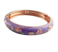 LRGKMCWTOB Damen-Armband im chinesischen Stil, Vintage-Mode-Armband, goldfarbene Legierung, Scharnierblume, emaillierter Cloisonne-Schmuck, 5, Kristall-Zirkonia