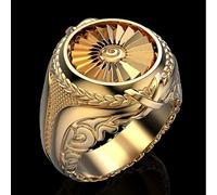 LRGKMCWTOB Edelstahlring für Herren, Retro-Stil, Vintage-Silberring, 925er-Sterlingsilber, Vintage-Stil, Herrenring, kreative Persönlichkeitsform, Silberring, Punk-Stil, Hip-Hop-Ring für Herren (Gold