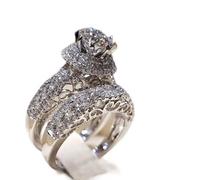 LRGKMCWTOB Ehering-Set aus 925er-Sterlingsilber, 2 Stück, Ehering-Set, Eternal Love Collection, Jahrestag, AAA-Zirkonia, Solitär-Ringe, Zirkonia, Ewigkeitsring, Verlobungsring, Größe 7, Zirkonia