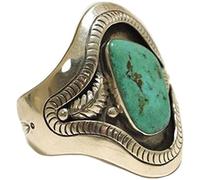 LRGKMCWTOB Handgefertigter Vintage-Ring aus 925er-Silber, Türkis-Schliff, natürlicher Bohemia-Türkis, Schmuckidee, handgefertigte Ringe, Boho-Türkis-Schmuck für Frauen, Geburtsstein-Ringe, Size 10