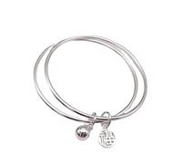 LRGKMCWTOB Jingle Bells Armband, Sterlingsilber, verstellbare Glöckchen, Kette, Fußkettchen, Geschenk, Jingle Bells Bead Charm-Armband, Damenschmuck, beliebte Mode-Boutique-Glockenkette