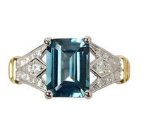 LRGKMCWTOB Modischer Ring für Damen, 925er Sterlingsilber, Vintage-Ring, Aquamarin-Edelstein, Weißgold, gefüllt, Hochzeit, Brautband, Jahrestag, Statement, Ewigkeitsring für Frauen, Größe 9, Weiß