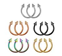 LRGKMCWTOB Nasenring aus Edelstahl, Hufeisenring, Nasennagel, Körperpiercing, Tattoo-Nasenringe, Kreolen, Chirurgenstahl, Nasenringe, Ohrstecker, Schraubknorpel, Helix-Ohrringe, Creolen, Nasenpiercing