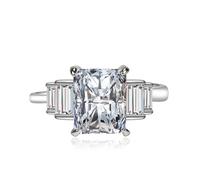 LRGKMCWTOB Präzisionsgeschliffener Zirkonia, 2 Karat, quadratischer Halo-Brauthaaring, 925er Silber, Vintage-Stil, rosa Zirkonia, Saphir, Topas, Smaragd, Modeschmuck, glänzender Volldiamant