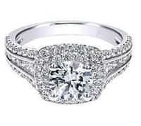 LRGKMCWTOB Ring aus 925er-Sterlingsilber, glänzender Volldiamantring, 18 Karat Gold, glänzender Volldiamantring, exquisiter Prinzessinnenring, Rundschliff, 3 Karat Zirkonia, Verlobungsring, 38