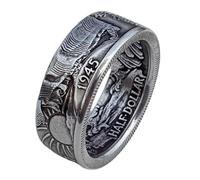 LRGKMCWTOB Ring aus 925er-Sterlingsilber, Vintage-Stil, Morgan Silber, Dollar-Münzen-Design, amerikanische Münzringe für Männer und Frauen, Dollar-Münzringe, Modeschmuck, Münzring, handgefertigte