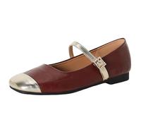 Lroey Reoly Damen Block Niedrige Absatz Mary Jane Square Toe Party Schuhe Dp925 Rot Gr 43 EU