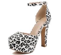 Lroey Reoly Damen Hohen Blockabsatz Sandalen mit Plateau Runde Zehen Kleid Sandale Ls1236 Schwarz Gr 43 Eu