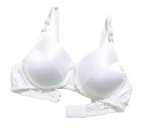 LRSSMB 2025 Glatte Satin Seide Bh Doppelseitige Maulbeerseide Push-Up Unterstützung Drahtlose Bhs For Frauen Damen Täglichen Bralette BH(White,S)