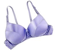 LRSSMB 2025 Glatte Satin Seide Bh Doppelseitige Maulbeerseide Push-Up Unterstützung Drahtlose Bhs For Frauen Damen Täglichen Bralette BH(Deep Purple,M)