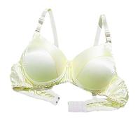 LRSSMB 2025 Glatte Satin Seide Bh Doppelseitige Maulbeerseide Push-Up Unterstützung Drahtlose Bhs For Frauen Damen Täglichen Bralette BH(Yellow,L)