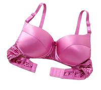 LRSSMB 2025 Glatte Satin Seide Bh Doppelseitige Maulbeerseide Push-Up Unterstützung Drahtlose Bhs For Frauen Damen Täglichen Bralette BH(Rose,XXL)