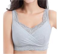 LRSSMB 2025 Spitzen-BH Prothese Taschen-Post-OP-BH Mastektomie-BHs For Frauen Brustprothese Taschen Kabellose BHs Tägliches Bralette(Gray,4XL)