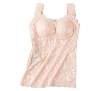 LRSSMB Damen Camisole Tops Unterhemden Mit Brustpolster Shapewear Tank Tops Wireless Body Bottom Casual Yoga Sport Weste Mastektomie-BH(Skin,XL)