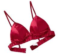 LRSSMB Doppelseitiger Seiden-BH, Glatter Satin-BH Aus Maulbeerseide For Damen Kabellose BHs Triangel-Bralette-Oberteile Täglich Ungepolsterte Körbchen(Red,XXL)