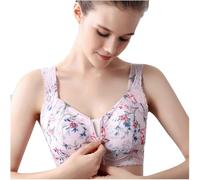 LRSSMB Kleiner Brust-Front-Reißverschluss-Mastektomie-BH Mit Polstern Und Taschen, Kabelloser Schlaf- Und Alltags-Bralette Nach Operationen(Pink,L)