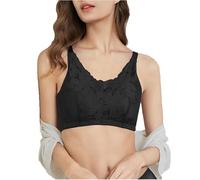 LRSSMB Post-Operation-Mastektomie-BH, Damen Brustprothese BHs Mit Taschen BH Vollständige Abdeckung Kabelloses Bralette For Jeden Tag Bandeau(Black,XL)
