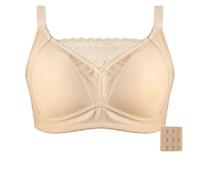LRSSMB Postoperative Taschen-Mastektomie-BHs, Weiche Baumwoll-Brustprothese, Brustprothesen, Kabelloser Alltags-BH Ohne Stahlring(Beige,95C)
