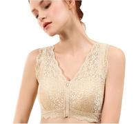 LRSSMB Sexy Spitzen Mastektomie Gepolsterter BH Mit Taschen Nach Der Operation Kabelloses Bralette BHs For Brustprothesen-Formen Schlaf-BH(Skin,M)