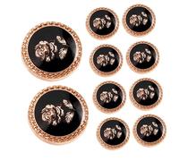 LRXIYODE 10 Stück Vintage Metall Zierknöpfe 15mm Goldfarbene Rosenmuster Knöpfe Aus Zinklegierung Für Anzüge Jacken Mäntel Dekorative Nähknöpfe Für Uniformen Und Elegante Bekleidung