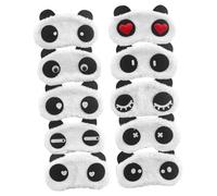 LRXIYODE 10stücke Schlaf Augenmaske Für Junge Mädchen Panda Cartoon Design Aus Baumwolle Und Plüsch Hautfreundlich Mit Elastischem Band Für Reisen Yoga Und Mittagsschlaf