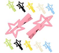 LRXIYODE 12 Stck Teiliges Bunte Haarklammern für Frauen und Mädchen Kleine Metallische Stern Haarspangen Robuste Dekorative Haarclips Leicht und Langlebig für Alltag und Festivals