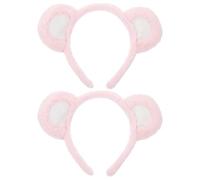 LRXIYODE 2 Stück Bärenohren Stirnband Flauschig Haarbänder Damen Haarschmuck für Gesichtspflege Cosplay Party Zubehör