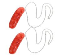 LRXIYODE 2stücke Lustige Hot-dog-anhänger-halsketten mit Realistischen Lebensmittelmotiven Cartoon-wurst-halskettenanhänger als Partnerketten und Partygeschenke für Damen und Herren