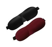 LRXIYODE 2stücke Schlafmaske Augenmaske Konturdesign Leicht Und Atmungsaktiv Für Reisen Arbeit Nickerchen Mit Verstellbarem Band Komfortabel Für Kopfgrößen Rotwein Und Schwarz