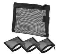 LRXIYODE 4 Stück Kleine Kosmetiktaschen aus Netzstoff Transparente Reisekosmetiktasche mit Reißverschluss Praktische Make Up Organizer für Damen Reise und Alltag
