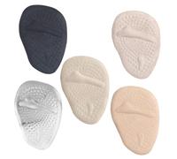 LRXIYODE 5 Paar Gel Fußballenpolster Halbe Einlegesohlen Selbstklebend Rutschfest Stoßdämpfend Weicher Jp Stoff Schuhfüller für Große Schuhe Fußkissen zur Schmerzlinderung