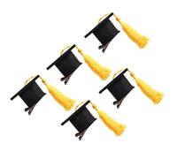 LRXIYODE 5 Stück Teiliges Mini Doktorhut Haarspangen Gelb Lustige Graduation Party Haarschmuck für Erwachsene und Mädchen Langlebige Kopfbedeckung Dekorative Abschlussfeier Accessoires