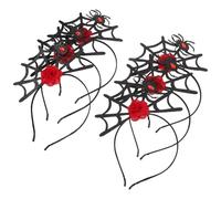 LRXIYODE 6 Stück Teiliges Halloween Spinnennetz Haarband Roter Blumen-spinnenkopfputz Vielseitiger Party-haarschmuck für Erwachsene Geeignet für Festival Kostüm und Cosplay
