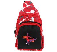 LRXIYODE Bauchtasche Dinosaurier aus Nylon Verstellbarer Gurt Brusttasche In Rot Langlebige Umhängetasche mit Metallreißverschluss