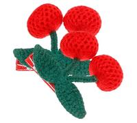 LRXIYODE Gehäkelte Kirsch Haarspangen Klein 2 Stück Kinder Haarclips Sichere Und Wiederverwendbare Strickspangen Für Mädchen Party Fotoshooting